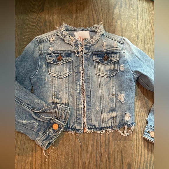 GB girls distressed jean jacket 6x - Picture 1 of 4